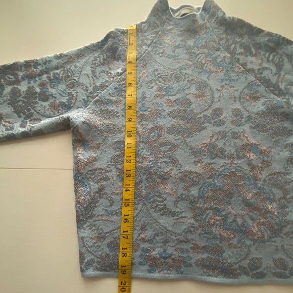 Anthropologie The Beatriz Mock-Neck Sweater Lurex Edition Blue Size XS - Picture 12 of 16